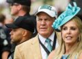 Bill Belichick and Linda Holliday attend the Belmont Stakes