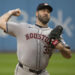 Houston Astros starting pitcher Justin Verlander delivers against the Cleveland Guardians during the first inning of a baseball game in Cleveland, Saturday, Sept. 28, 2024. (AP Photo/Phil Long)