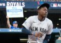 Jazz Chisholm in dugout