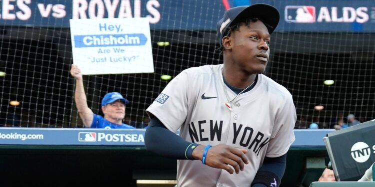 Jazz Chisholm in dugout