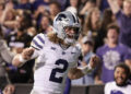 BOULDER, COLORADO - OCTOBER 12: Avery Johnson #2 of the Kansas State Wildcats celebrates after scoring a touchdown during the first quarter against the Colorado Buffaloes at Folsom Field on October 12, 2024 in Boulder, Colorado. (Photo by Andrew Wevers/Getty Images)