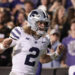 BOULDER, COLORADO - OCTOBER 12: Avery Johnson #2 of the Kansas State Wildcats celebrates after scoring a touchdown during the first quarter against the Colorado Buffaloes at Folsom Field on October 12, 2024 in Boulder, Colorado. (Photo by Andrew Wevers/Getty Images)