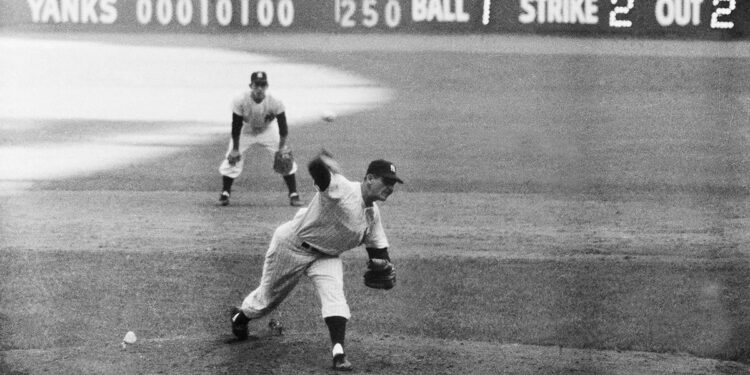 Don Larsen pitches