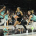 LAS VEGAS, NEVADA - OCTOBER 04: A'ja Wilson #22 of the Las Vegas Aces drives to the basket against Jonquel Jones #35 and Sabrina Ionescu #20 of the New York Liberty in the second quarter of Game Three of the 2024 WNBA Playoffs semifinals at Michelob ULTRA Arena on October 04, 2024 in Las Vegas, Nevada. The Aces defeated the Liberty 95-81. NOTE TO USER: User expressly acknowledges and agrees that, by downloading and or using this photograph, User is consenting to the terms and conditions of the Getty Images License Agreement. (Photo by Ethan Miller/Getty Images)