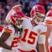 Patrick Mahomes celebrates touchdown with Kareem Hunt