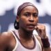 Coco Gauff reacts to a shot