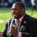 Maurice Jones-Drew talks into microphone