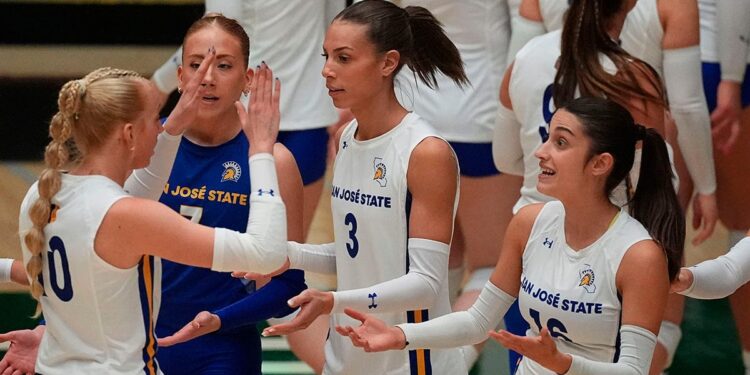 San Jose State women's volleyball players