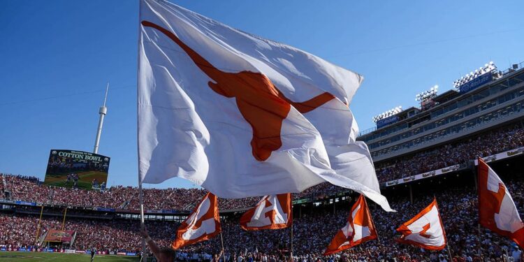 Texas flag waves