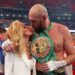 Tyson and Paris Fury kiss in boxing ring