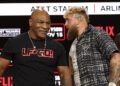 Jake Paul and Mike Tyson staredown