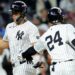 Yankees celebrate run scored