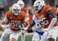 Nov 23, 2024; Austin, Texas, USA; Texas Longhorns tight end Gunnar Helm (85) runs the ball against the Kentucky Wildcats in the fourth quarter at Darrell K Royal Texas Memorial Stadium. Mandatory Credit: Ricardo B. Brazziell/USA TODAY Network via Imagn Images