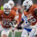 Nov 23, 2024; Austin, Texas, USA; Texas Longhorns tight end Gunnar Helm (85) runs the ball against the Kentucky Wildcats in the fourth quarter at Darrell K Royal Texas Memorial Stadium. Mandatory Credit: Ricardo B. Brazziell/USA TODAY Network via Imagn Images