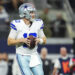 ARLINGTON, TX - NOVEMBER 10: Cooper Rush #10 of the Dallas Cowboys drops back to pass during an NFL football game against the Philadelphia Eagles at AT&T Stadium on November 10, 2024 in Arlington, Texas. (Photo by Cooper Neill/Getty Images)