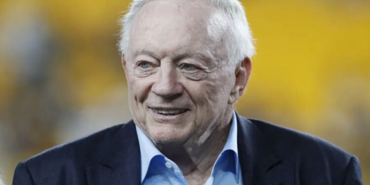 Oct 6, 2024; Pittsburgh, Pennsylvania, USA; Dallas Cowboys owner Jerry Jones on the field before the game against the Pittsburgh Steelers at Acrisure Stadium. Mandatory Credit: Charles LeClaire-Imagn Images