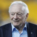 Oct 6, 2024; Pittsburgh, Pennsylvania, USA; Dallas Cowboys owner Jerry Jones on the field before the game against the Pittsburgh Steelers at Acrisure Stadium. Mandatory Credit: Charles LeClaire-Imagn Images