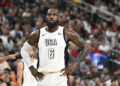 Jul 10, 2024; Las Vegas, Nevada, USA; USA forward Lebron James (6) looks on during the third quarter against Canada in the USA Basketball Showcase at T-Mobile Arena. Mandatory Credit: Candice Ward-USA TODAY Sports