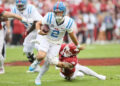 Nov 2, 2024; Fayetteville, Arkansas, USA; Ole Miss Rebels quarterback Jaxson Dart (2) rushes in the first quarter against the Arkansas Razorbacks at Donald W. Reynolds Razorback Stadium. Mandatory Credit: Nelson Chenault-Imagn Images