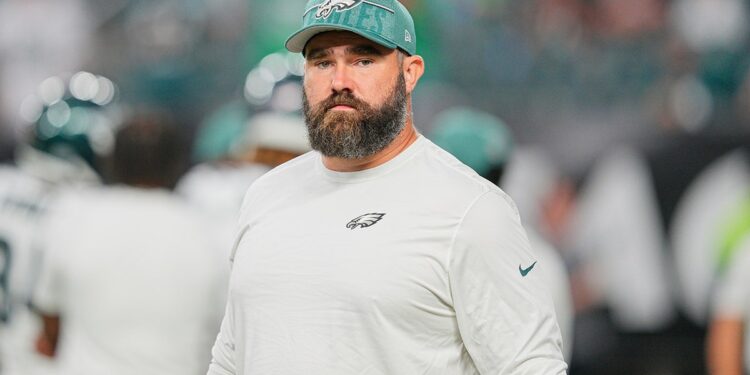 Jason Kelce on the football field