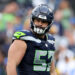 SEATTLE, WASHINGTON - NOVEMBER 03: Connor Williams #57 of the Seattle Seahawks looks on during the third quarter against the Los Angeles Rams at Lumen Field on November 03, 2024 in Seattle, Washington. (Photo by Steph Chambers/Getty Images)