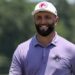 Captain Jon Rahm of Legion XIII reacts on the fourth green during day one of the LIV Golf Invitational at Golf Club of Houston on June 7, 2024 in Humble, Texas