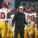 SEATTLE, WA - NOVEMBER 02:  USC head coach Lincoln Riley during a college football game between the Washington Huskies and the USC Trojans on November 2, 2024 at Alaska Airlines Field at Husky Stadium in Seattle, WA. (Photo by Jesse Beals/Icon Sportswire via Getty Images)