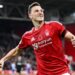 Chris Wood of Nottingham Forest celebrates scoring his team's first goal against West Ham United