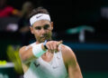 MALAGA, SPAIN - NOVEMBER 18: Rafael Nadal of Spain practices during the Davis Cup 2024 at Martin Carpena Pavilion on November 18, 2024, in Malaga, Spain. (Photo By Oscar J. Barroso/Europa Press via Getty Images)