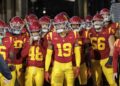 USC players emerges from the tunnel before playing UCLA at the Rose Bowl on Nov. 23 in Pasadena