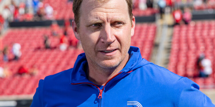 LOUISVILLE, KENTUCKY - OCTOBER 5: Head coach Rhett Lashlee of the Southern Methodist Mustangs is seen after the game against the Louisville Cardinals at Cardinal Stadium on October 5, 2024 in Louisville, Kentucky. (Photo by Michael Hickey/Getty Images)