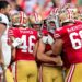 <span>Jake Moody celebrates with his San Francisco 49ers teammates after scoring the game-winning field goal against the Tampa Bay Buccaneers.</span><span>Photograph: Julio Aguilar/Getty Images</span>