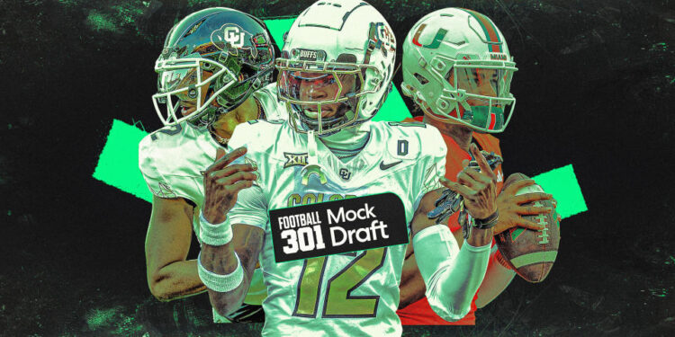 Two QBs go in the top three of Nate Tice and Charles McDonald's 2025 NFL mock draft 2.0. (Grant Thomas/Yahoo Sports)