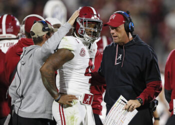 The Crimson Tide are likely to be on the outside of the playoff picture looking in after their third loss of the season. (Brian Bahr/Getty Images)