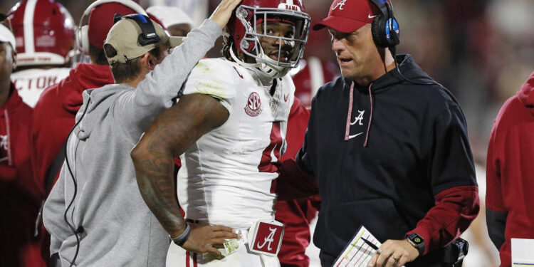 The Crimson Tide are likely to be on the outside of the playoff picture looking in after their third loss of the season. (Brian Bahr/Getty Images)