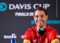 Nadal during Monday’s press conference. (Matt McNulty/Getty Images for ITF)