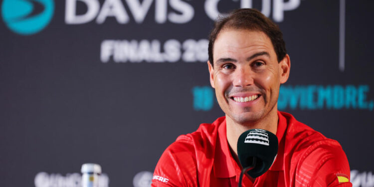 Nadal during Monday’s press conference. (Matt McNulty/Getty Images for ITF)