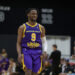 South Bay Lakers guard Bronny James (9) walks on the court during the first half of an NBA G League basketball game against the Salt Lake City Stars Saturday, Nov. 9, 2024, in El Segundo, Calif. (AP Photo/Eric Thayer)