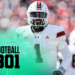 LOUISVILLE, KENTUCKY - OCTOBER 19: Cam Ward #1 of the Miami Hurricanes celebrates after throwing a touchdown pass against the Louisville Cardinals at Cardinal Stadium on October 19, 2024 in Louisville, Kentucky. (Photo by Andy Lyons/Getty Images)