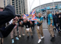 A general view of fans outside of the stadium before the NFL International match at the Tottenham Hotspur Stadium, London. Picture date: Sunday October 20, 2024. (Photo by Zac Goodwin/PA Images via Getty Images)