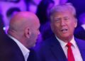 Donald Trump talks to Dana White