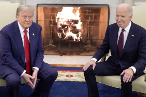 Donald Trump meets with Joe Biden in Oval Office