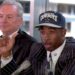 Deion Sanders talks to reporters at a press conference in Irving, Texas after the Dallas Cowboys signed him for "significant dollars." Cowboys owner Jerry Jones (L), who declined to release details of the contract said "Its a done deal."