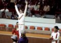 Nadia Comaneci and Nellie Kim on podium