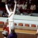 Nadia Comaneci and Nellie Kim on podium