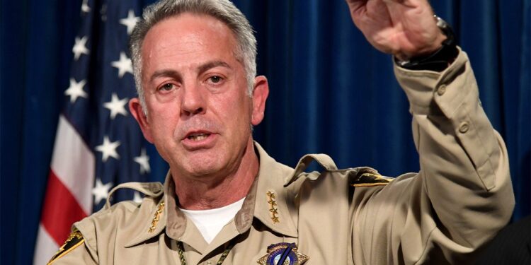 Clark County Sheriff Joe Lombardo speaks during a news conference after the country music festival mass shooting on Oct. 4, 2017, in Las Vegas.