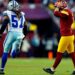 <span>Austin Seibert takes in his second missed extra point against the Dallas Cowboys.</span><span>Photograph: Peter Casey/USA Today Sports</span>