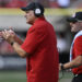 Sep 7, 2024; Louisville, Kentucky, USA;  Jacksonville State Gamecocks head coach Rich Rodriguez reacts on the sideline during the first half against the Louisville Cardinals at L&N Federal Credit Union Stadium. Mandatory Credit: Jamie Rhodes-Imagn Images