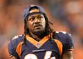 Adam Jones looks on during a Broncos game