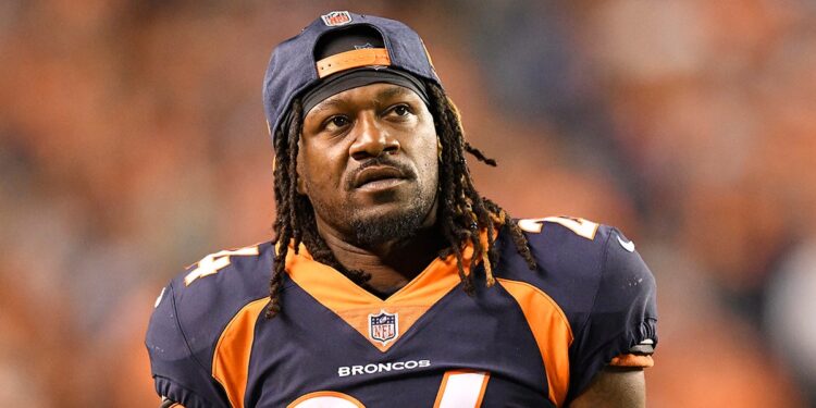 Adam Jones looks on during a Broncos game